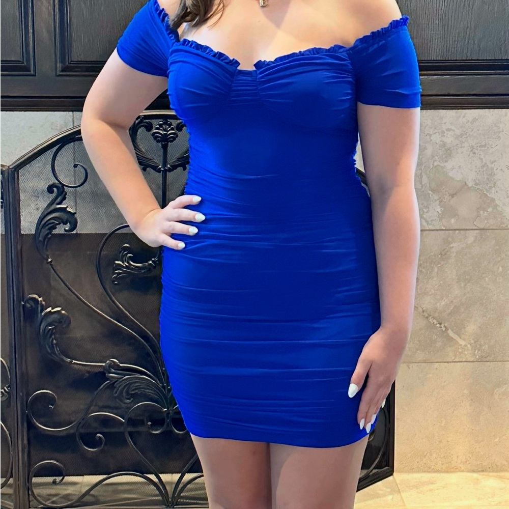 Windsor Royal Blue Off-Shoulder Dress